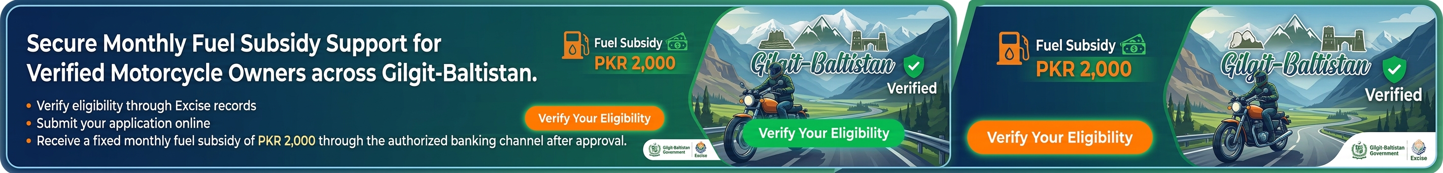 Government of Gilgit-Baltistan fuel subsidy banner